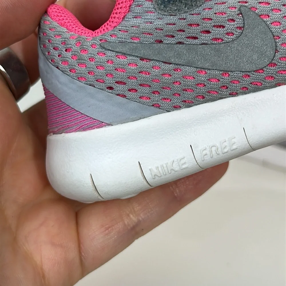 Nike Kids Gray and Pink Lightweight Sneakers
